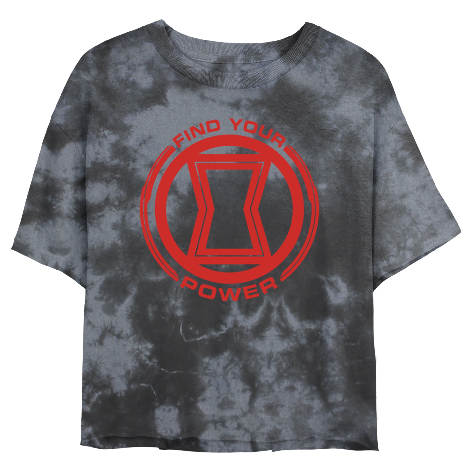 Junior’s Marvel Power of Black Widow Bombard Tie-Dye T-Shirt