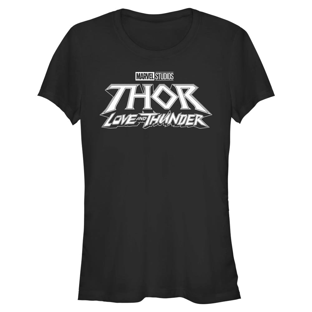 Junior's Marvel Black Logo T-ShirtJunior's Marvel Black Logo T-Shirt